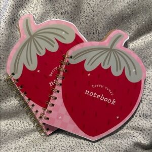 Fringe Strawberry Shaped Notebooks Set of 2